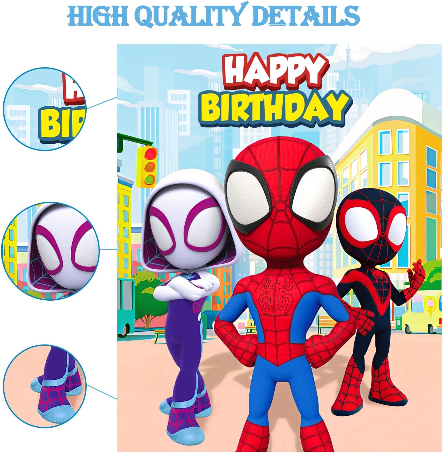 Spidey Birthday Decorations - 24PCS Stickers & Large Poster | Fun Party Games for Kids