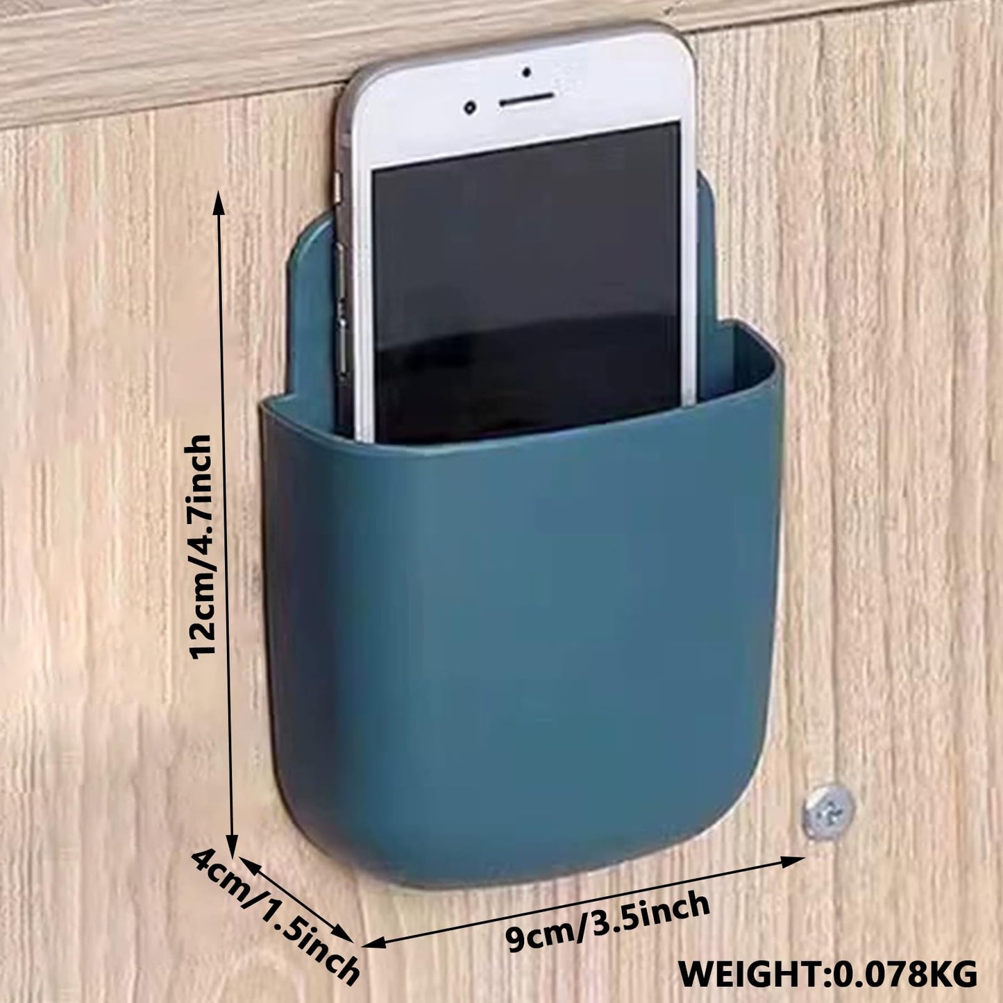 1Pcs Wall-Mounted Storage Box Space-Saving Wall Organizer for Phone Remote Small Items Creative Hanging Storage Easy Install No Electricity Needed(Blue)
