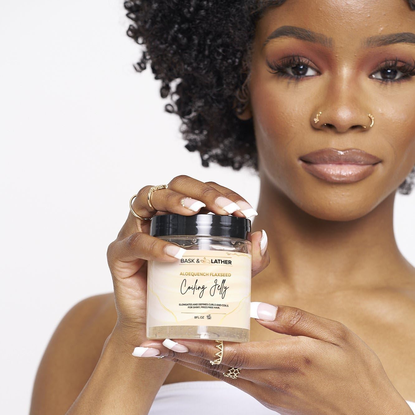 Aloequench Flaxseed Curl Defining Jelly - Vegan Formula with Aloe Vera & Flaxseed Oil | 8oz, Hydrates & Reduces Frizz