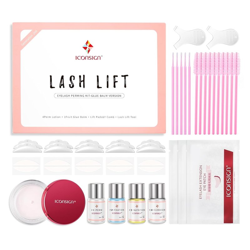 Eyelash Perm Kit - Gentle Formula Lash Lift Set with Enhanced Glue Balm | Lasts 6-8 Weeks, Suitable for All Lash Types