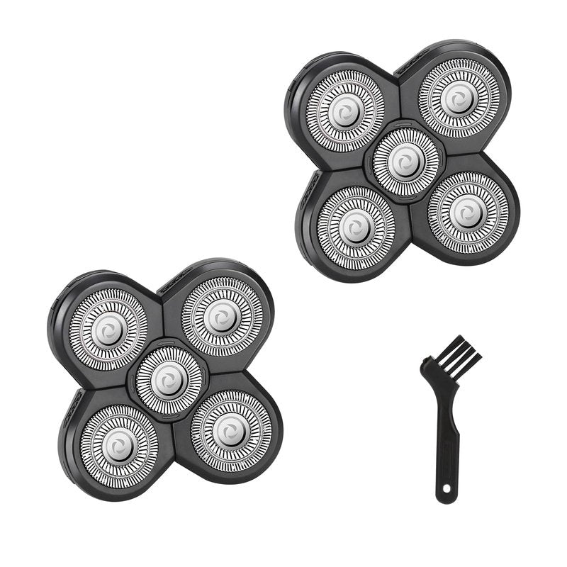 2 PCS Head Shaver Replacement Blades,Father’s Day Gifts for Grandpa Mens Husband - Birthday Gift Ideas for Grandpa Dad, 5-Blade Shaver Heads for Bald and Face Hair with Cleaning Brush