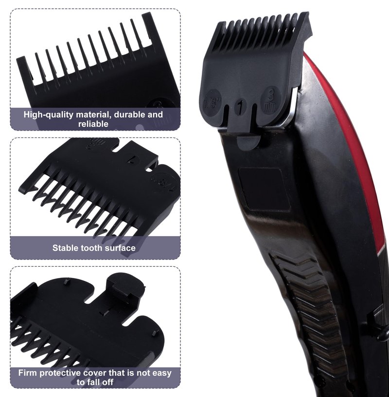 SmallCat 2 Pcs Black Guards for Clippers, #1 Trimmer Guards Replacement, Clipper Guards Set Compatible with Wahx (1/8'', 3mm)