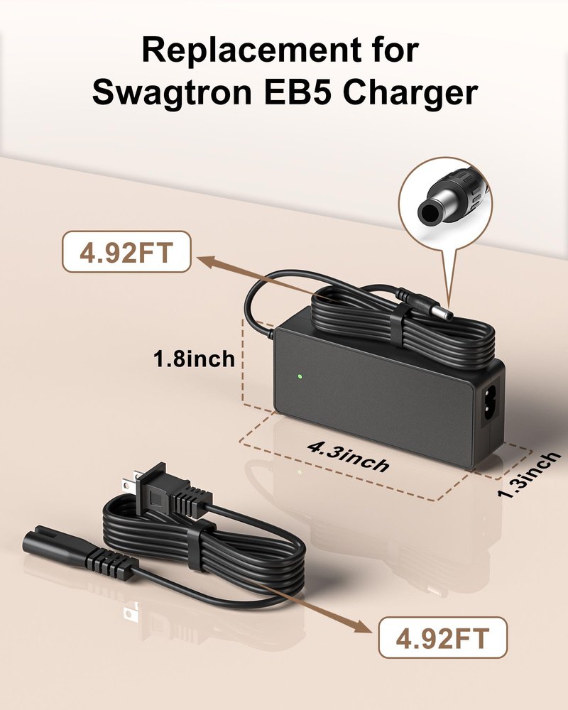 42V for Swagtron EB7 Charger for Swagtron Elite EB5 EB7 Plus EB5 Pro EB8 Ebike EB-12 EB-11 EB-10 EB-9 36V Electric E Bike Swagcycle SC-1 SC1 Swagger 2 3 Pro V1 SG-3 SG-6 SG3 SG6 Charger