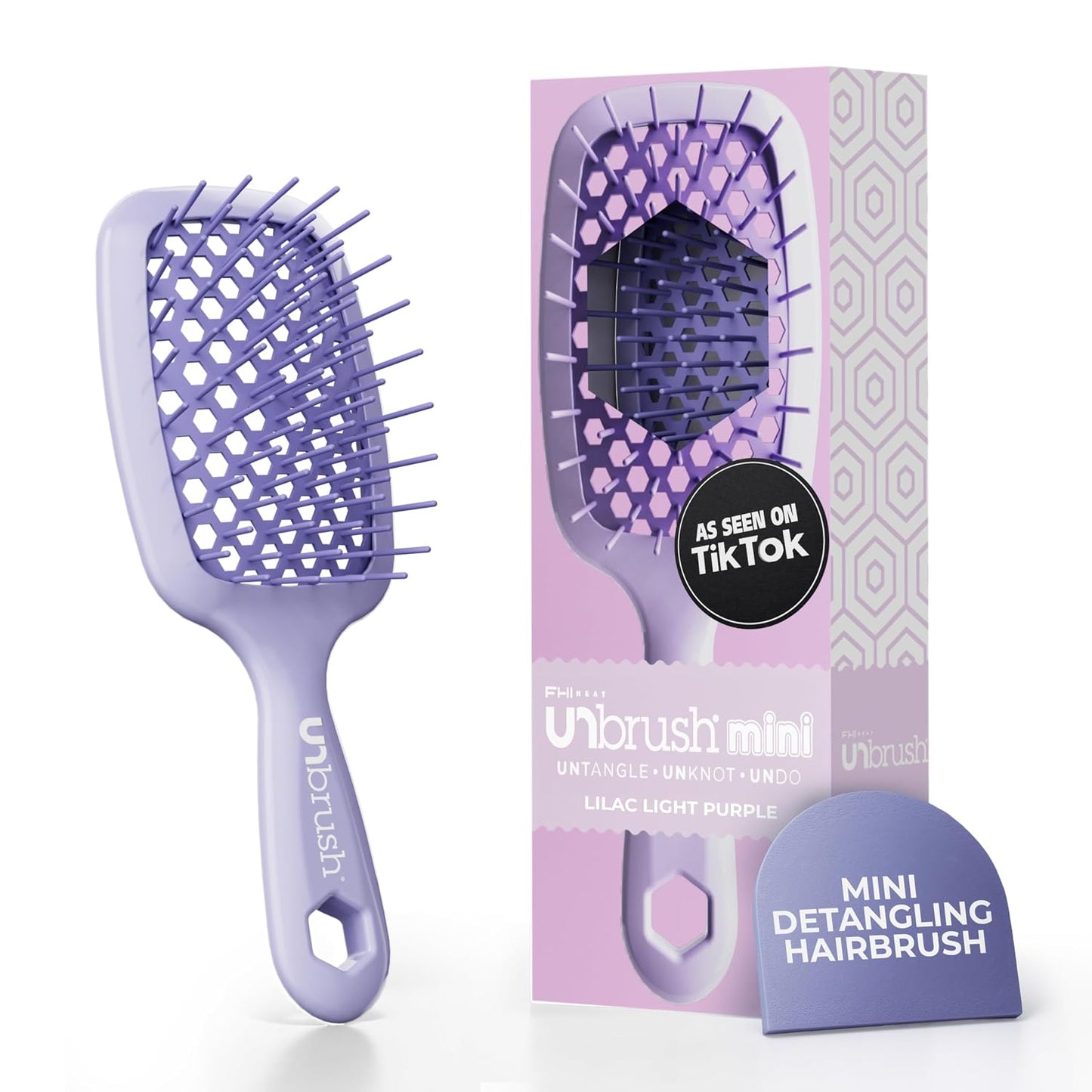 FHI Heat Mini Detangler Brush - Pain-Free Brushing for All Hair Types | Lightweight, Anti-Static Bristles