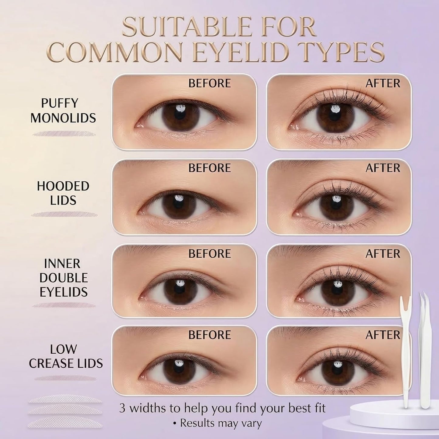 Eyelid Tape for Hooded Eyes Invisible – Eyelid Lift Strips for Sagging, Uneven，600 Count
