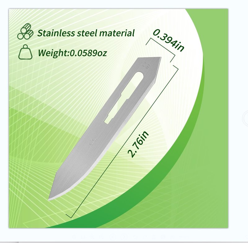 20pcs #60 Scalpel Blades Stainless Steel Replacement Blades Utility Knife Blade for Knives