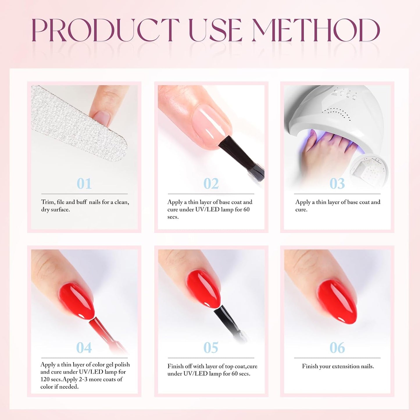 Gel Nail Polish - Translucent Light Milky Pastel for DIY Manicure | 0.5 Oz Rose Pink