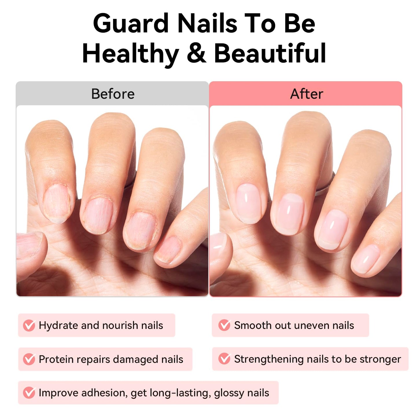 Nailshion Ridge Filler Base Coat 3-in-1 Nail Strengthener Growth for Damaged Uneven Nails & Ridges, Nourish VE & Protein-Fortifying Leveling Base for Smooth, Flawless Polish | Vegan Cruelty Free