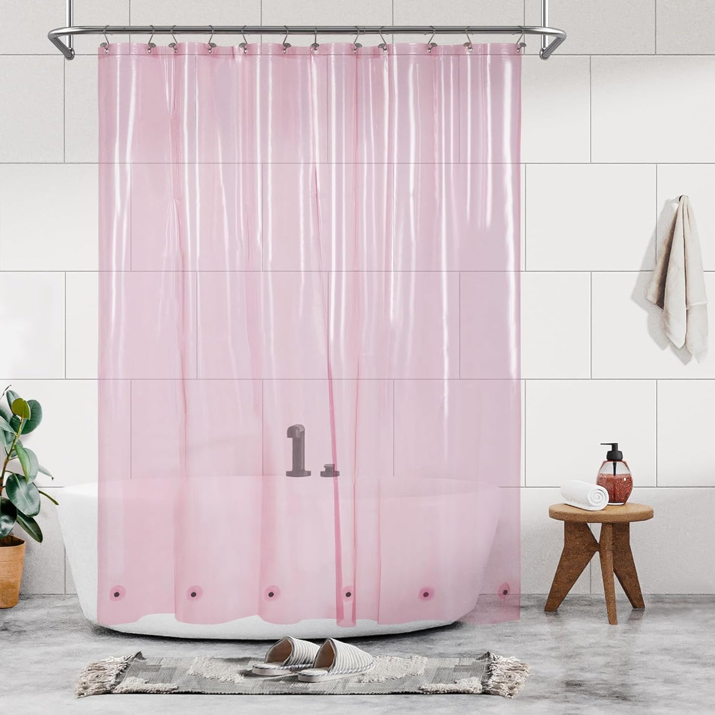 Clear Plastic Shower Liner - Premium Waterproof PEVA Curtain with Rustproof Grommets & 3 Magnets | Standard Size