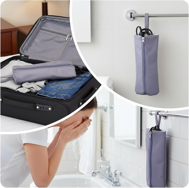 Curling Iron Travel Case - Heat Resistant Portable Bag for Hair Tools | Zip Closure, Ideal for Travel