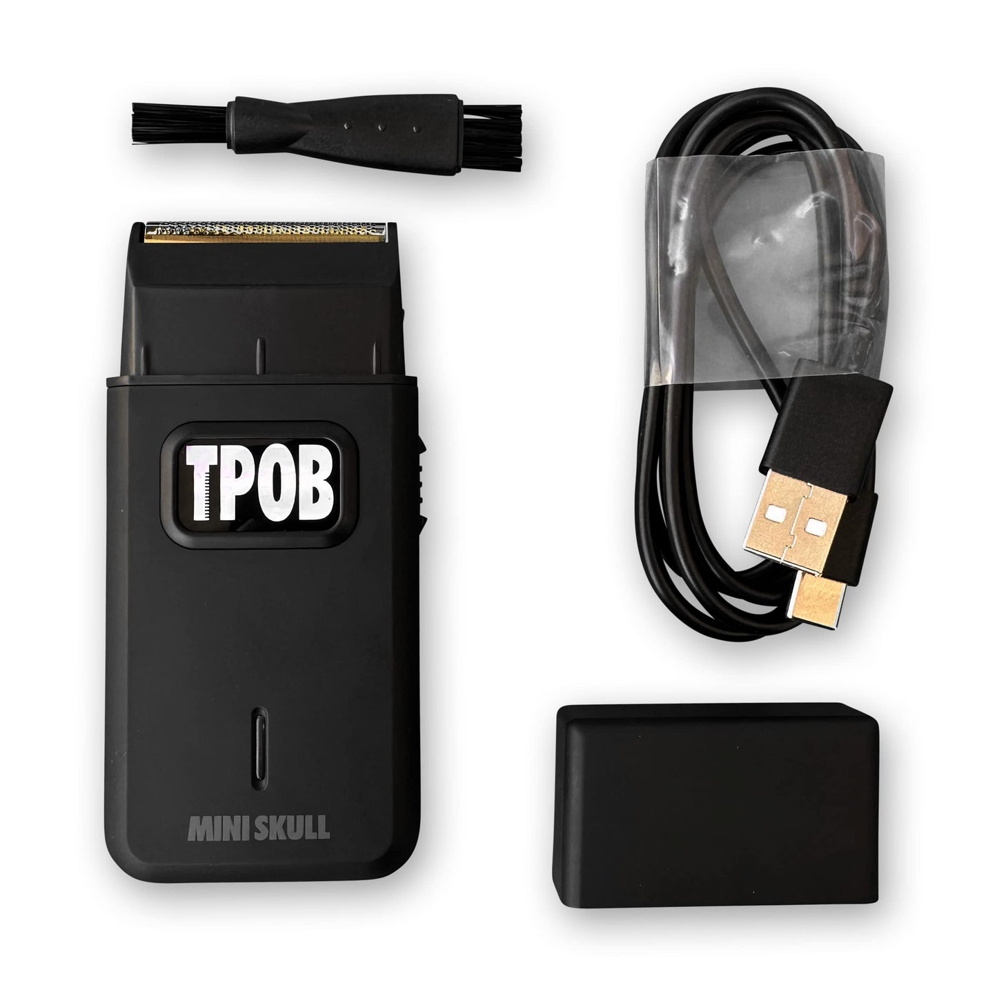 TPOB Mini Skull Single Shaver Compact Design that can fit in Your Pocket with a Turbo Charged Motor, Perfect for Both Professional and at-Home use (Black)