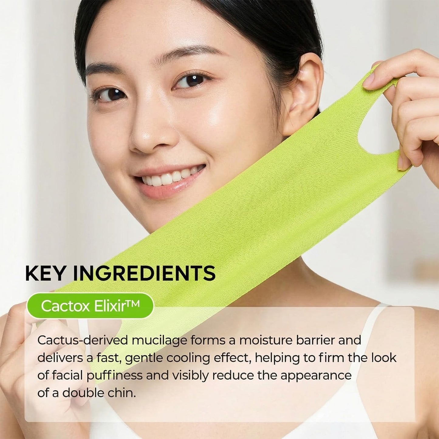 XPICZE CACTOX V-Lifting Mewing Band, Korean V-Line Facial Firming Mask with Caffeine & Collagen, Visibly Tones Jawline & Soothes Morning Puffiness, Snug Fit Contouring Skincare(2 boxes)