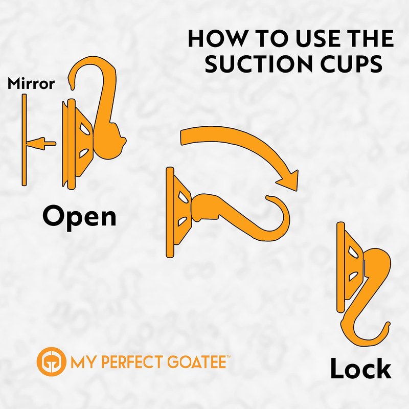 My Perfect Goatee Beard Bib Apron for Men - Superior Lock-Down Suction Cups - Hair Clippings Catcher - Waterproof Cape with Storage Pouch - Adjustable Neck Strap