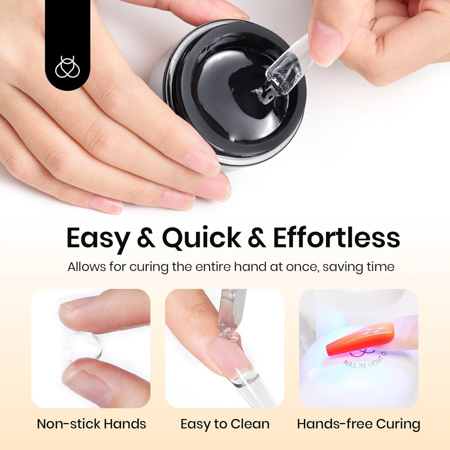 Beetles Nail Glue Gel - Strong Adhesion for False Tips | 15g Clear Hard Gel for 3D Summer Nail Art