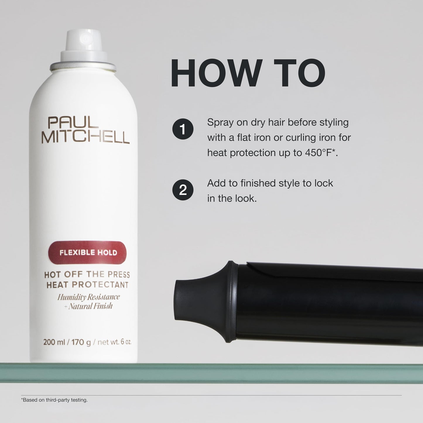 Paul Mitchell Hot Off The Press Heat Protectant, Humidity Resistance, Flexible Hold + Natural Finish, For All Hair Types, 6 oz