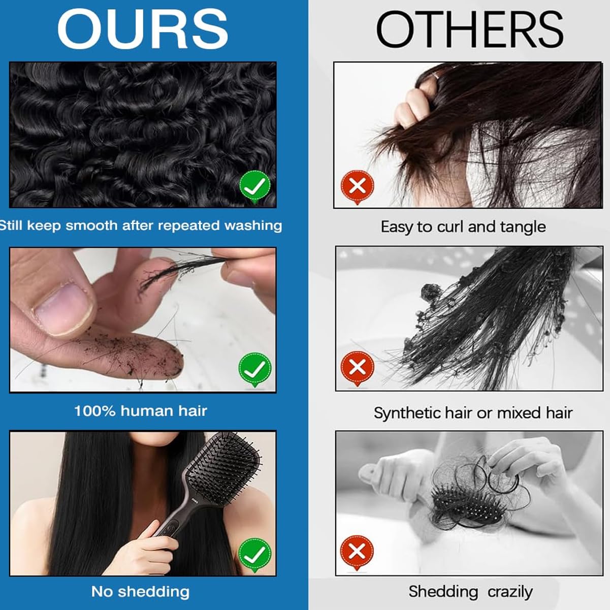 Burmese Curly Bundles Human Hair 20 22 24 Inch 3C4A 100% Unprocessed Raw Virgin Human Hair for Black Women Natural Black 12A Water Wave Double Weft with Spiral Curly End (3 Bundles)