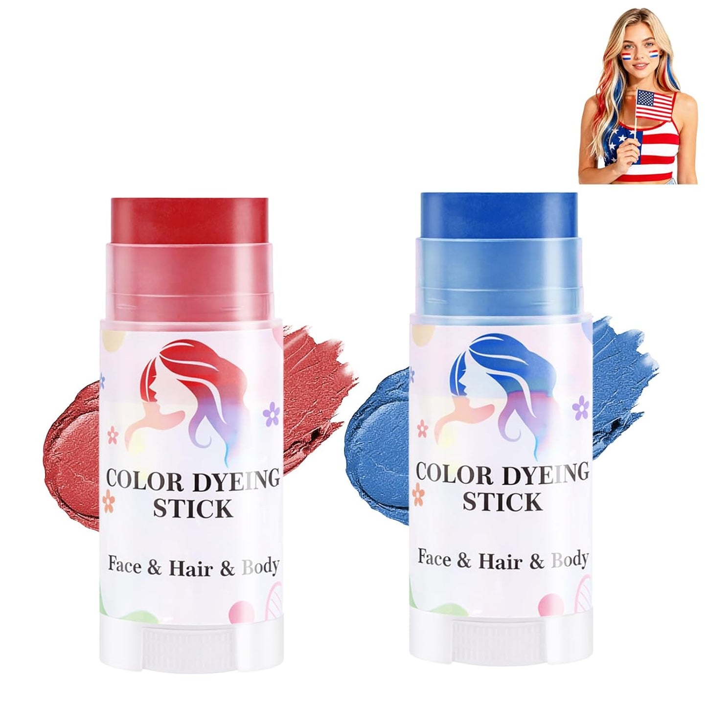 Temporary Pink Hair Color Stick - Waterproof & Washable Hair Dye for Festivals, Raves, Cosplay | Face & Body Paint
