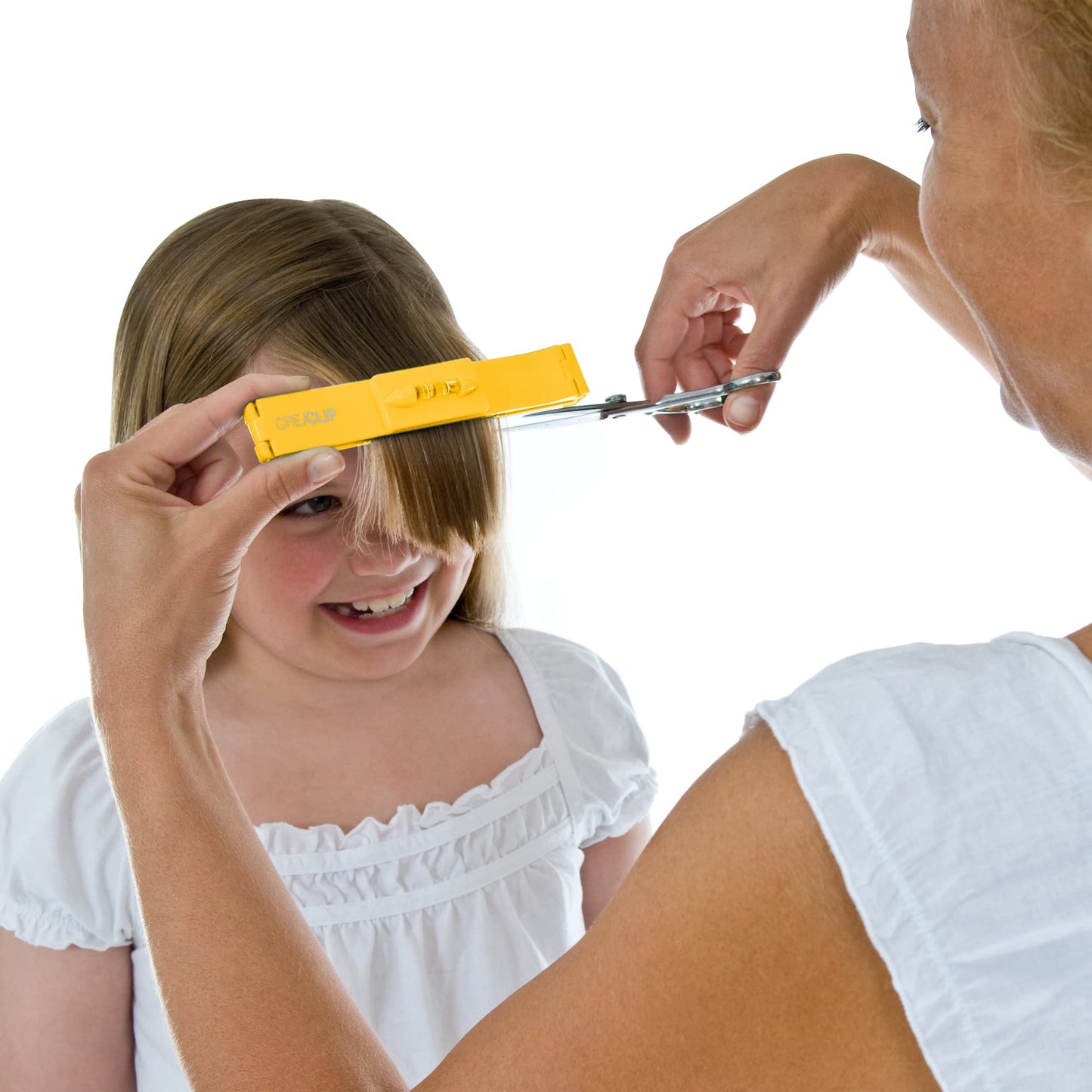 Original CreaClip MEDIUM and Scissors For FINE, THIN HAIR - As seen on Shark Tank - Hair Cutting Tool for Layers Bangs Split Ends Kids Hair Cut, Hair Cutting Guide
