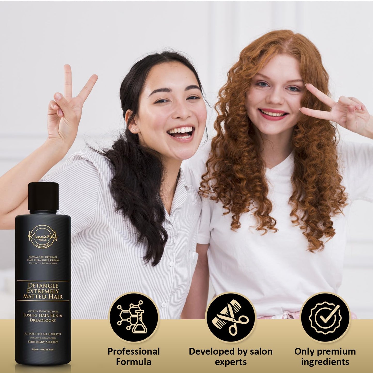 KizaiaCare Ultimate Matted Hair Detangler - Painless Solution for Tangled & Knotted Hair | Suitable for Adults & Children