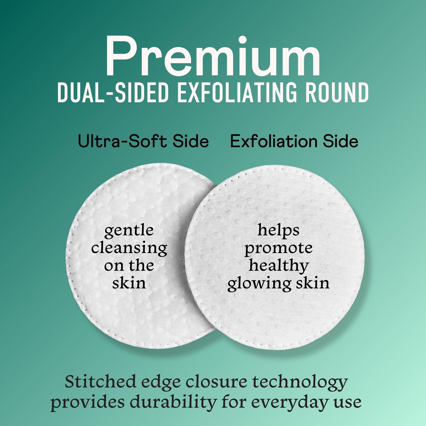 Swisspers Premium Exfoliating Cotton Rounds – 80 Count (Pack of 3) – 100% Pure Cotton, Dual-Sided Surface Pads for Gentle Exfoliation, Optimal Cleansing and Makeup Removal