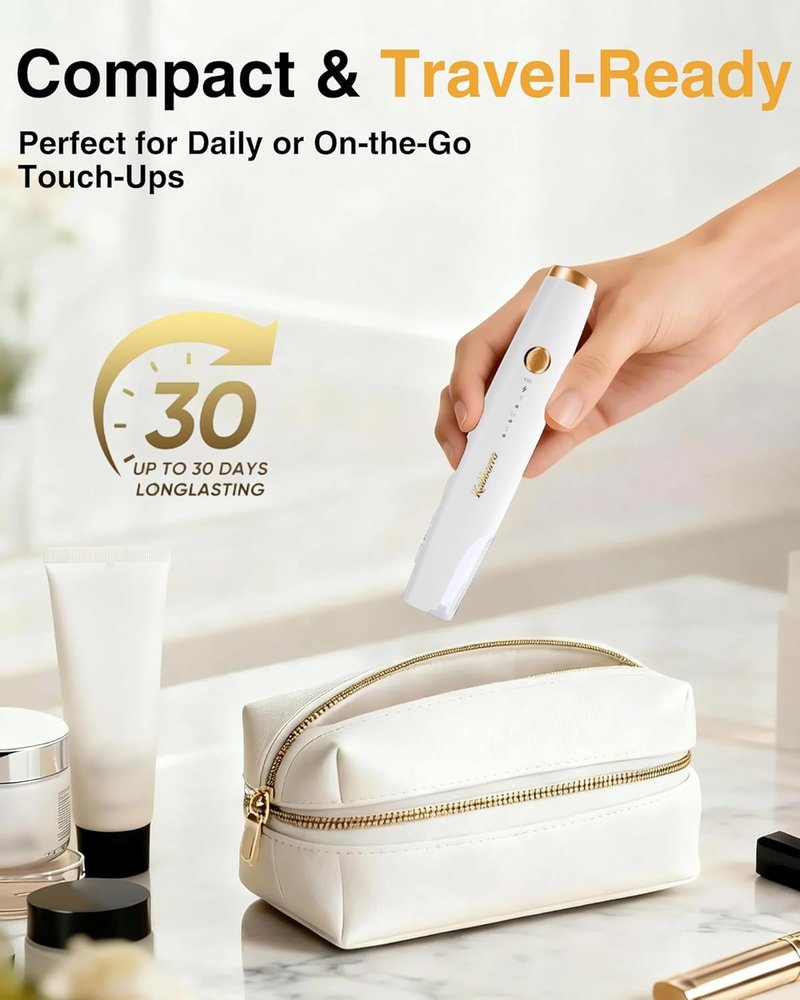 Dermaplane Razor for Women - Rechargeable Sonic Dermaplaning Tool with 3 Speeds & LED Light | Non-Irritating Face Razor, 5 Refill Blades Included, White