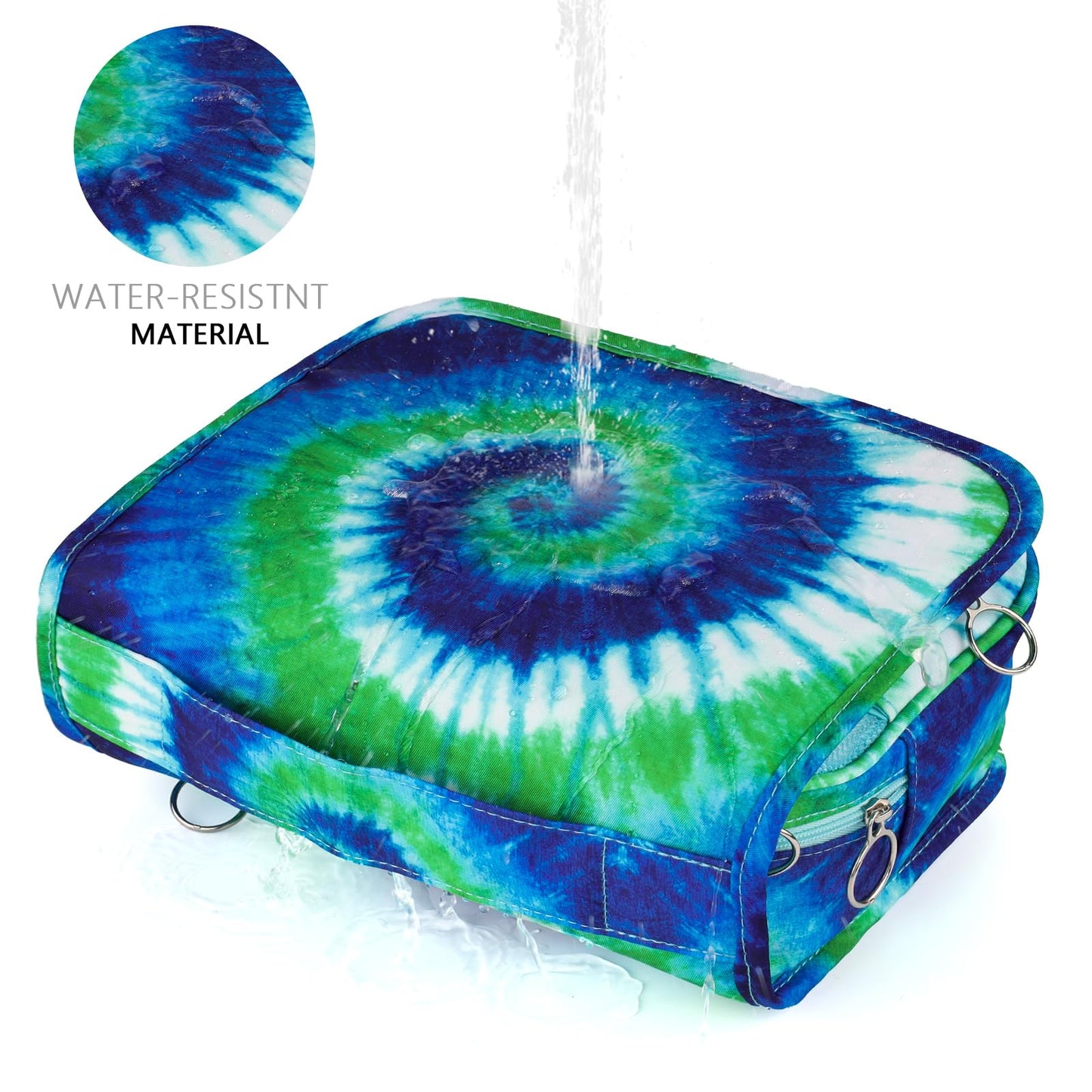 Vipdeal Tie Dye Hanging Toiletry Bag for Girls, Travel Toiletry Bag for Teen Girls Cosmetic Makeup Waterproof Wash Bag Traveling Toiletries, Blue