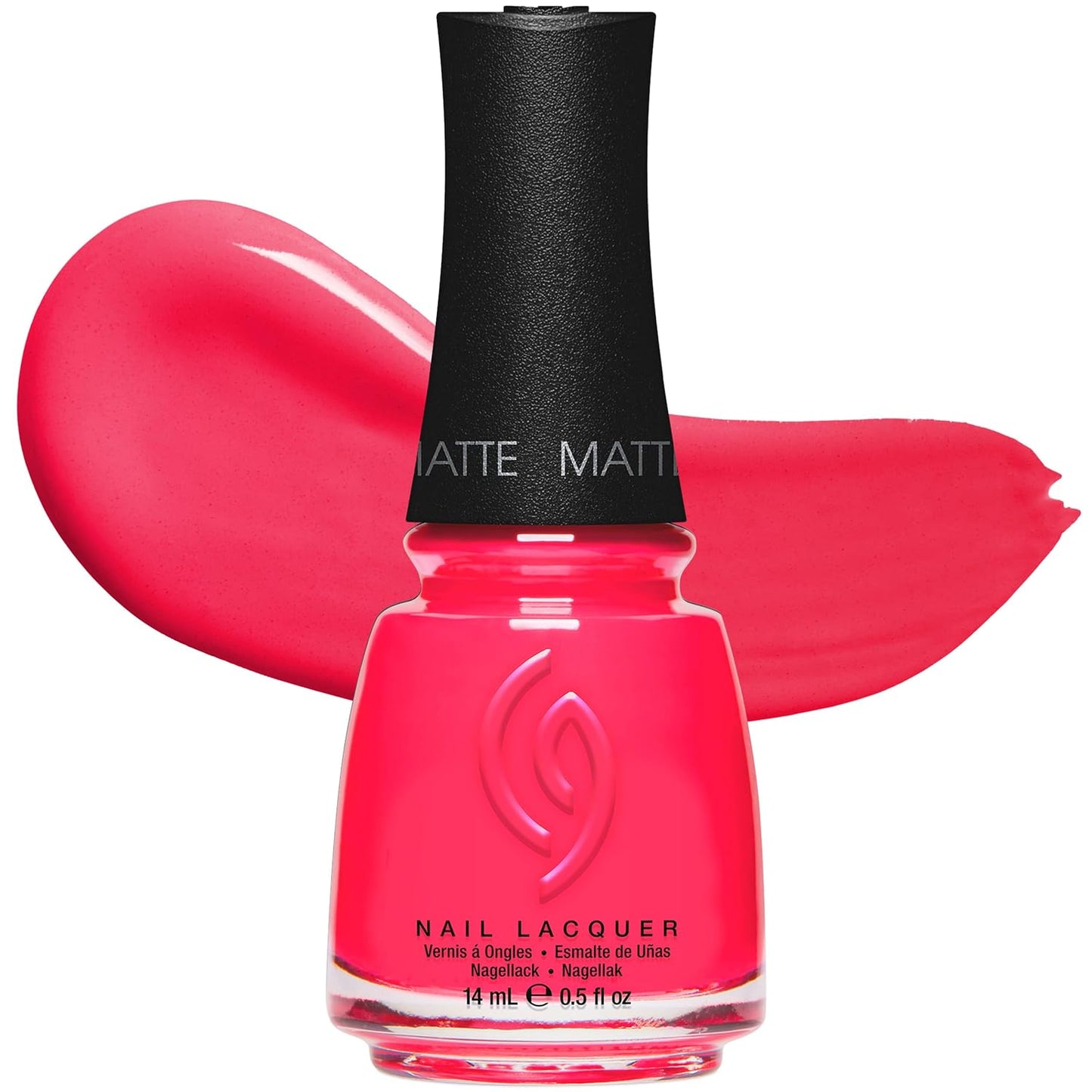 China Glaze Nail Lacquer - Moment in the Sunset Coral Pink Polish | Quick Dry, Chip Resistant, Shimmer Finish, 0.5 fl oz