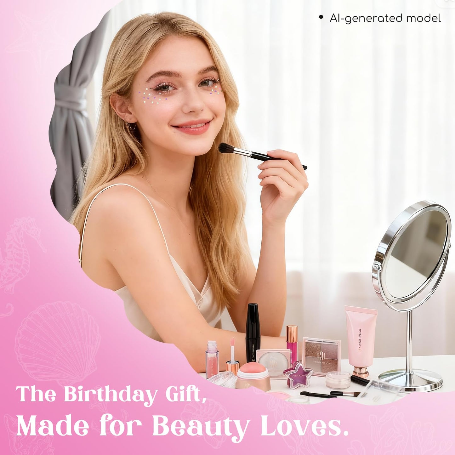 Color Nymph Makeup Kit for Girl, Birthday Gift for Teen Girls, 24Pcs Birthday Advent Calendar for Teenager Girls #Pink
