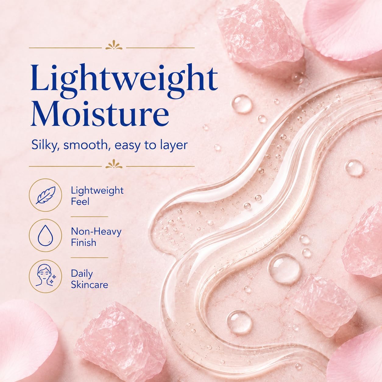 Organic Castor Oil Rose Quartz Roller Ball - Roll-On Castor Oil, 100% Pure Cold-Pressed for Hair, Face & Skin Moisturizing, Under Eye Care, Nail and Cuticle Care, Easy to Apply, 50 ml, 2 Pack