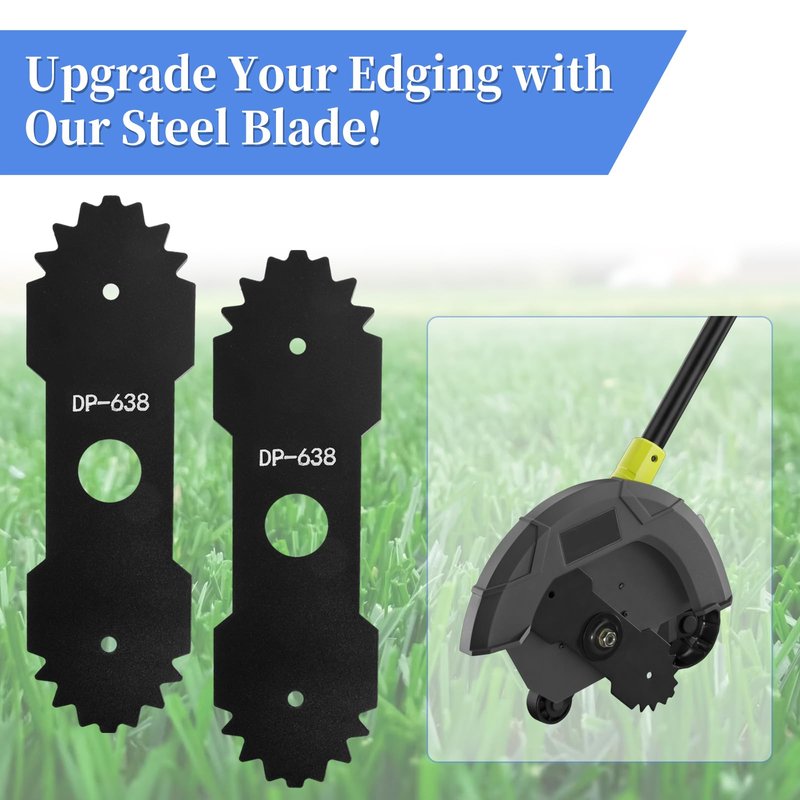 Bularie 9 inch 638006008 Lawn Mower Edger Blade with Teeth Compatible with R-yobi Edger RY13050 RY13050A RY15518 RY40030, Homelite Black Max Edger, 1" Center Hole, Replaces 638006007,2-Pack