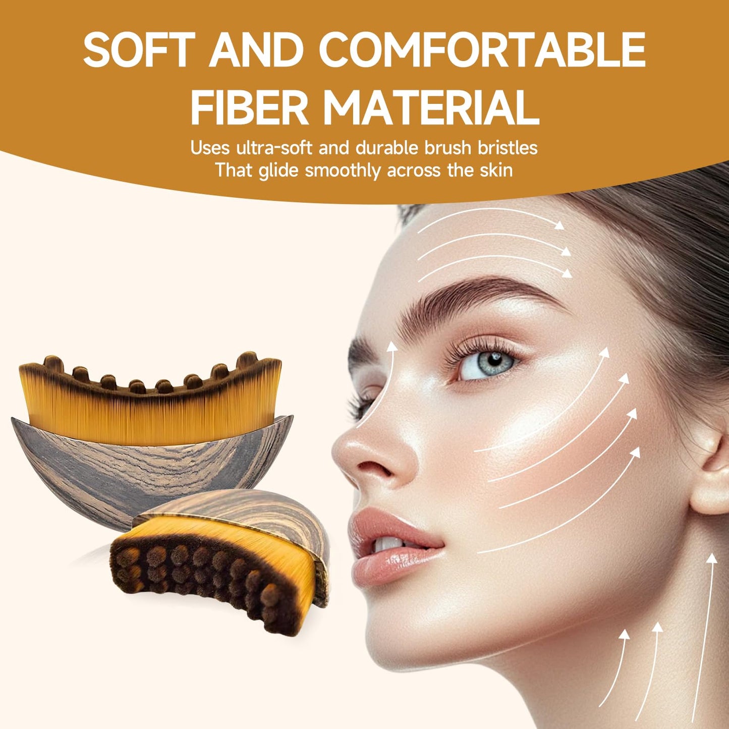 Lymphatic Contour Face Brush 2 Pack, for Lymphatic Drainage & Face Sculpting – Dry Brush for Facial Massage, Anti-Puffiness, Detox & Glow, Ergonomic Design with Soft Bristles