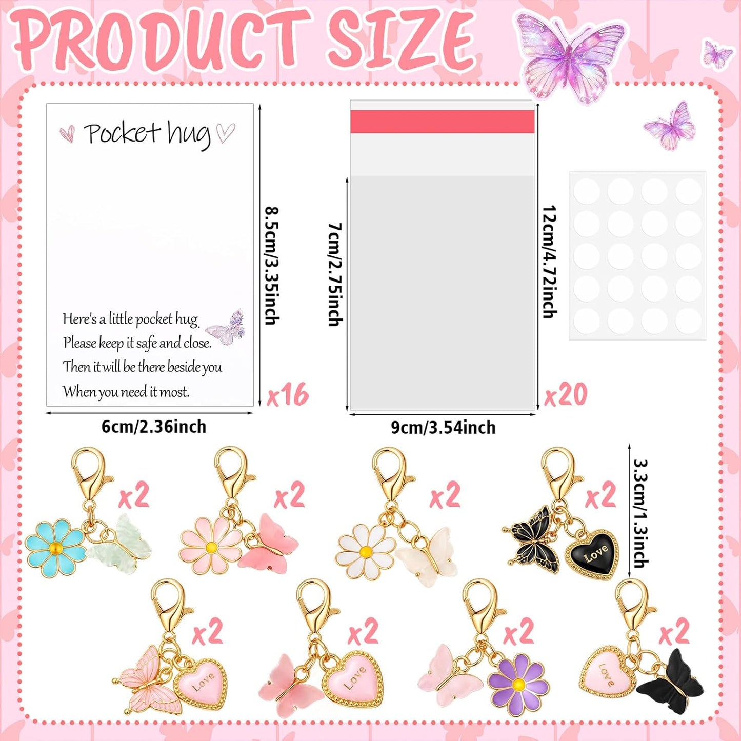 Butterfly Keychain Set - 16 Mini Keychains in 8 Styles | Perfect Party Favors & Gifts for Women