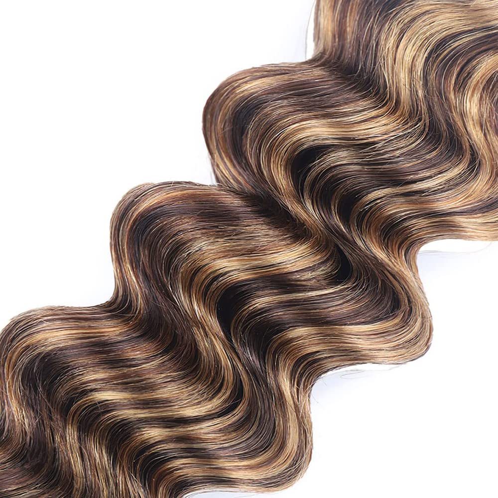 28 30 32 Inch P427 Human Hair Bundles Honey Blonde Deep Wave Bundle Color 27 Deep Wave 3 Bundles Brazilian Unprocessed Virgin Hair Extensions
