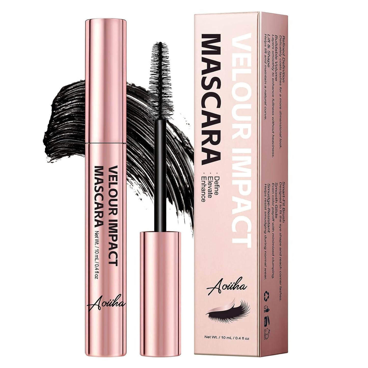 Liquid Lash Extensions Mascara - Lengthening & Volumizing Tubing Formula for Instant Lift | Smudge-Proof & Nourishing for Sensitive Eyes