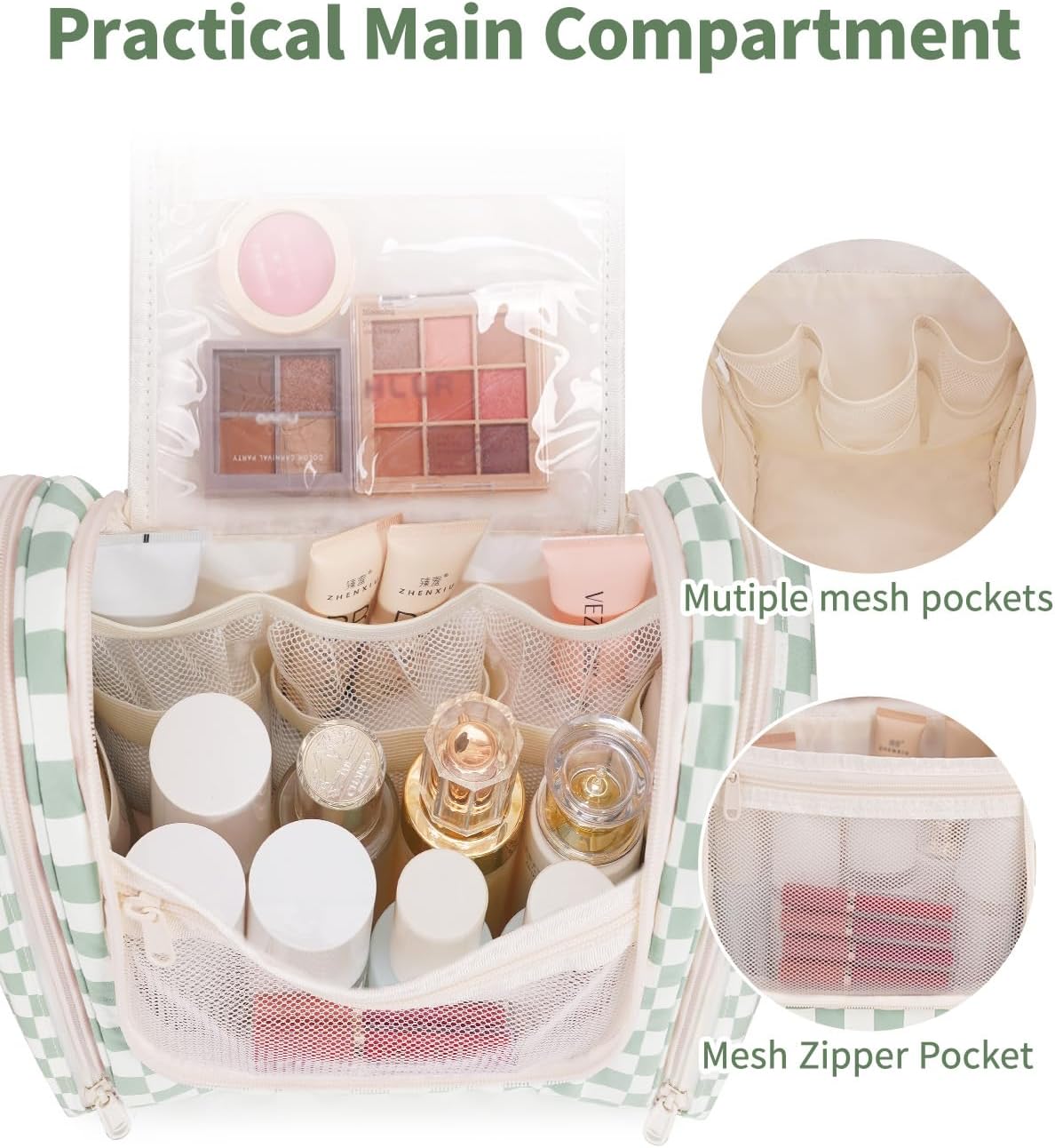Hanging Toiletry Bag for Women - Travel Makeup Organizer with Multiple Compartments | Compact & Stylish Design