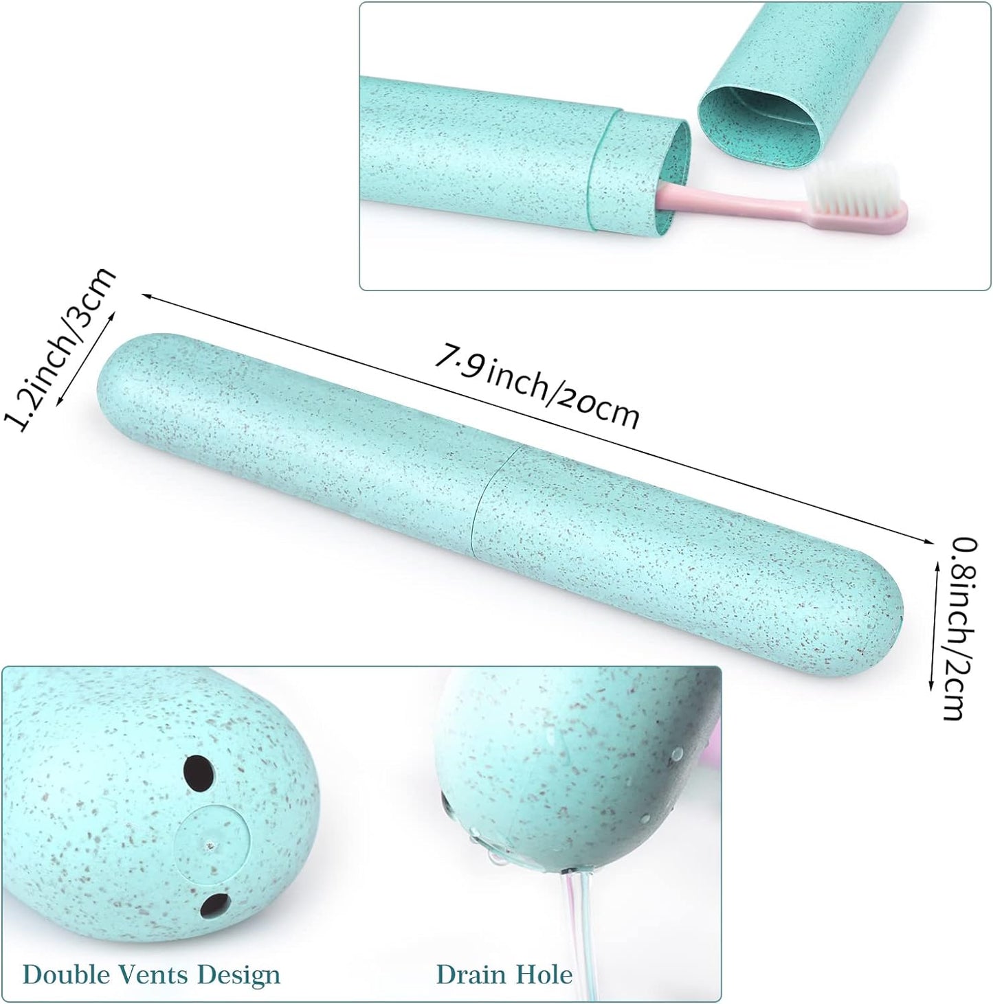 Travel Toothbrush Case - 4 Pack Portable Toothbrush Holders | Durable Plastic Containers for Travel, Camping, Home & School