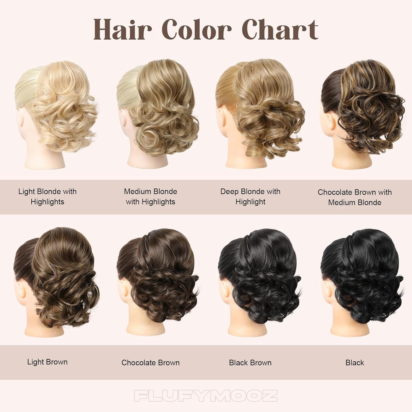Ponytail Extension - 8" Short Curly Drawstring Hairpiece for Women | Deep Blonde with Highlights