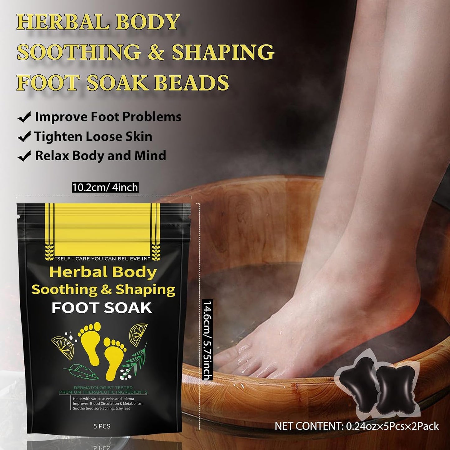 Detox Foot Soak Beads - Herbal Cleansing for Men & Women | 10 PCS Relaxing Foot Soak Beads