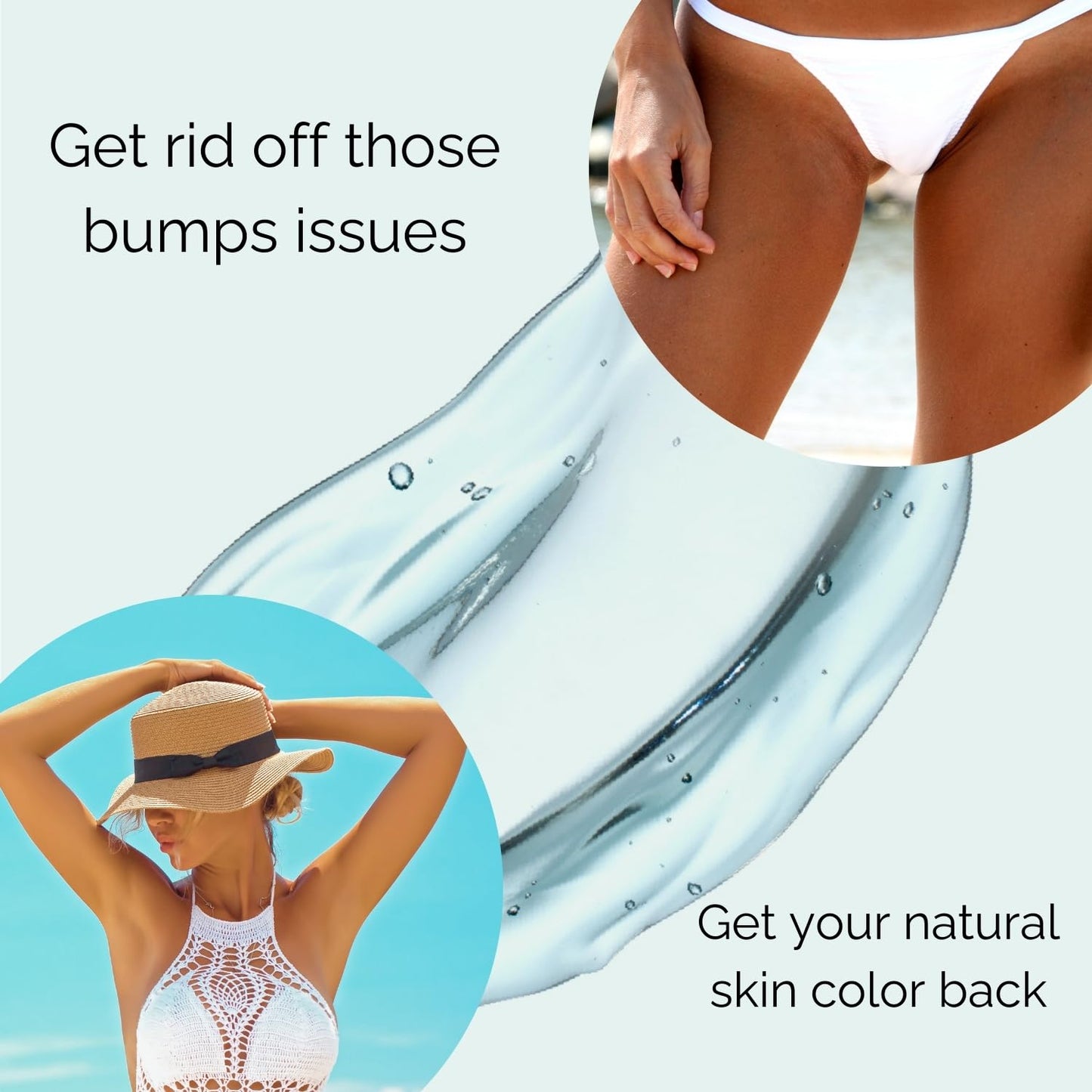 Smoothing Solution Ingrown Hair Treatment - Bikini Line Dark Spot Removal and Razor Bumps Treatment for Women to Reduce Razor Burn & Redness in the Pubic Area - After Shave for Women and Men
