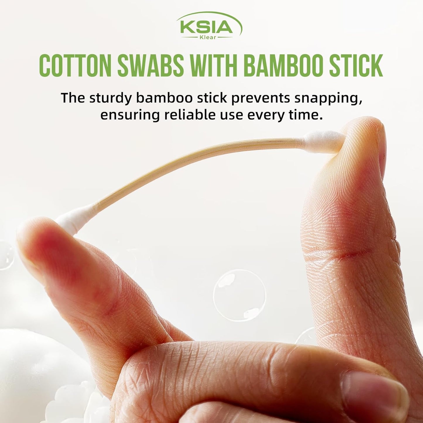 Klear Cotton Swabs - 500 Count Double Tipped Buds for Ears & Makeup | Strong Wooden Sticks, 5 Bags