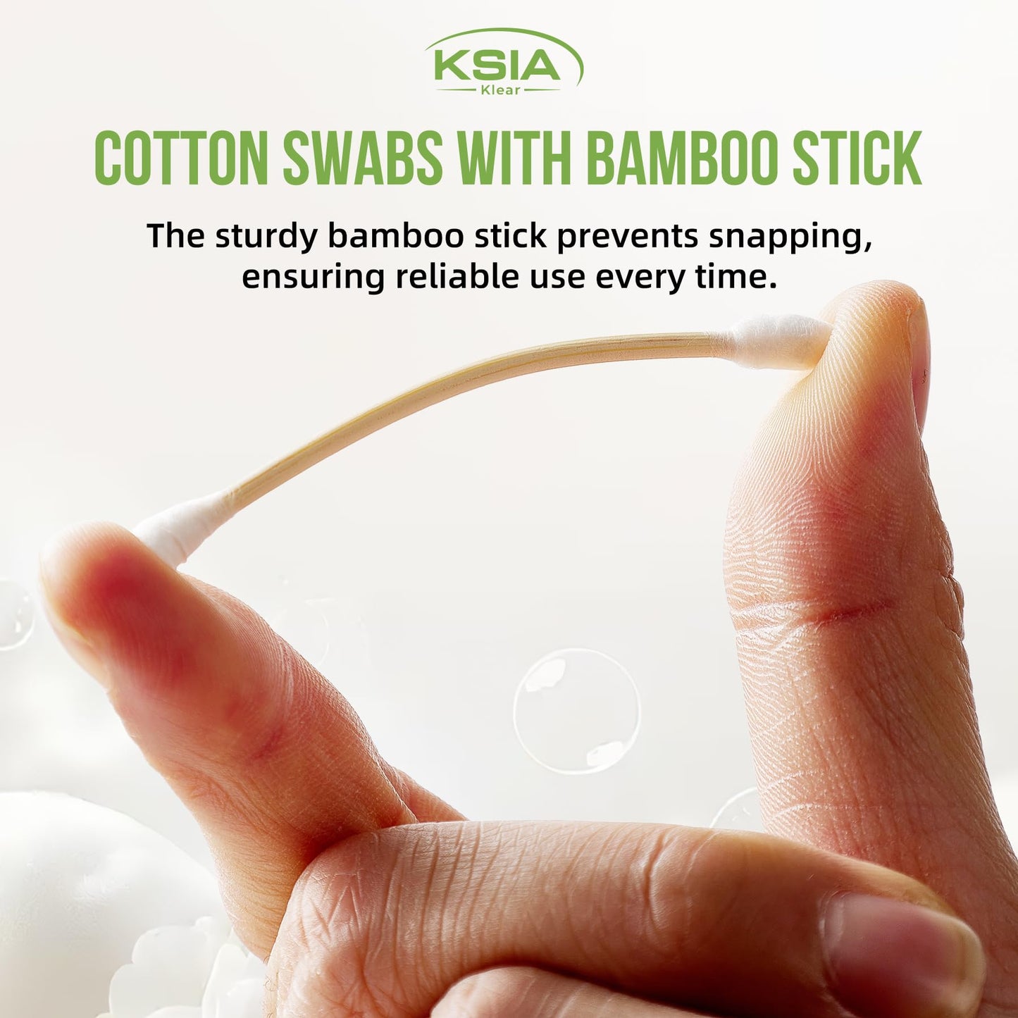 KSIA Klear Cotton Swabs 500 Count, Double Tipped Cotton Buds with Pointed & Round Tips, Strong Wooden Sticks Cotton Swabs For Ears, Makeup, Personal Care and Cleaning, 1 Box Pack