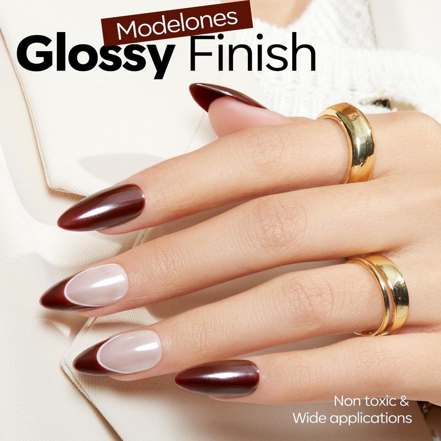 Burgundy Red Gel Nail Polish - Soak Off Dark Red Brown Manicure | 15 ML