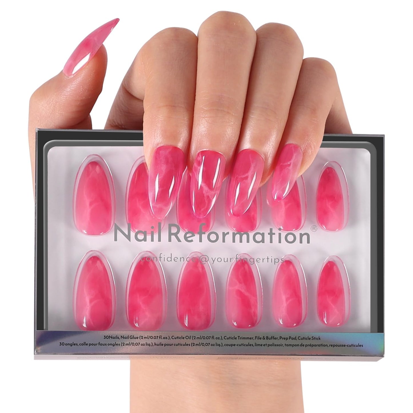 Press On Nails - Matte Grey Smoky Short Round Cat Eye Velvet Finish | 32 Pcs in 16 Sizes with Glue, Reusable Manicure Kit