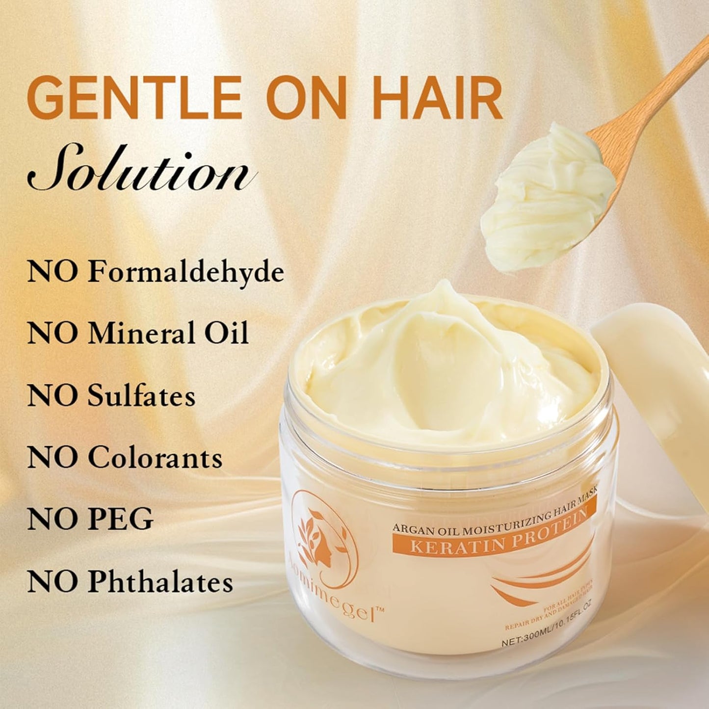 Collagen Hair Mask - Deep Repair Argan Oil Treatment for Damaged Hair | Hydrating Conditioner 10.15 oz