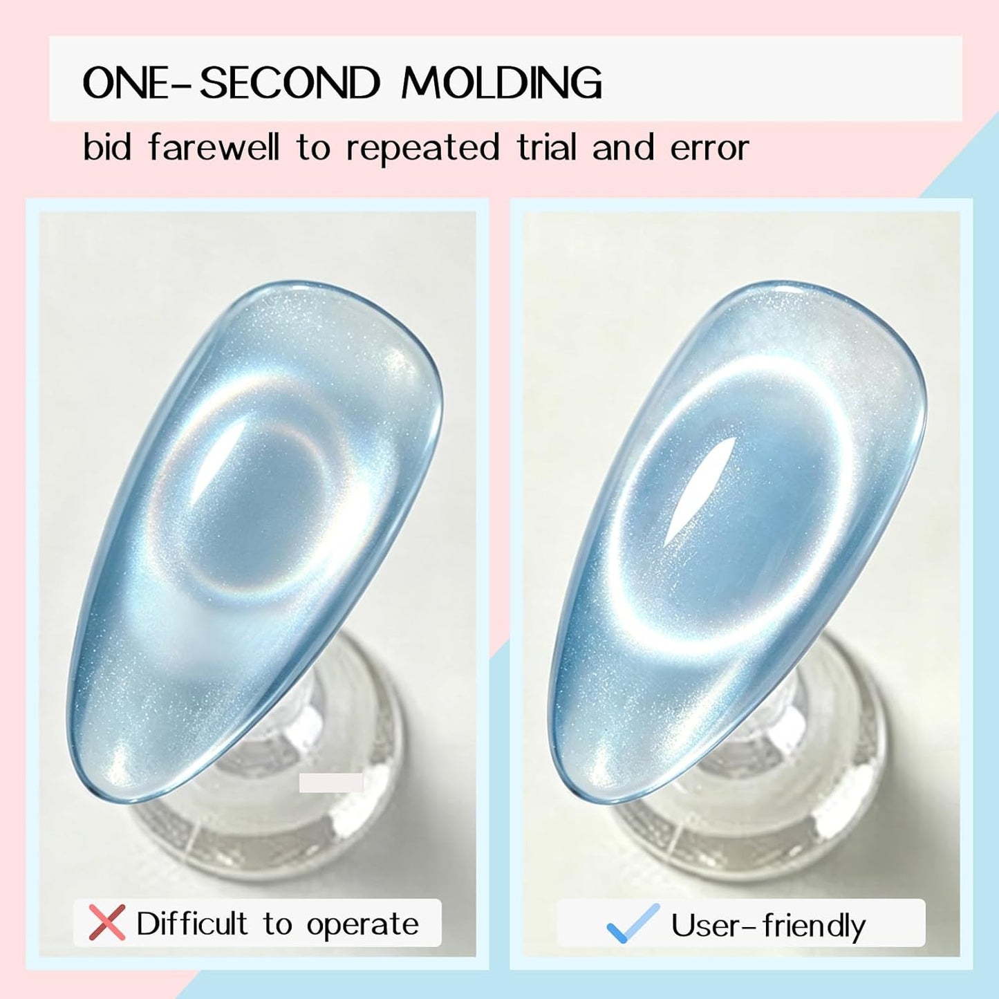 Circle Cat Eye Magnet Set - 2 Ring-Shaped Nail Art Tools for Strong Cat Eye Designs | Portable Hollow Circular for DIY Manicure