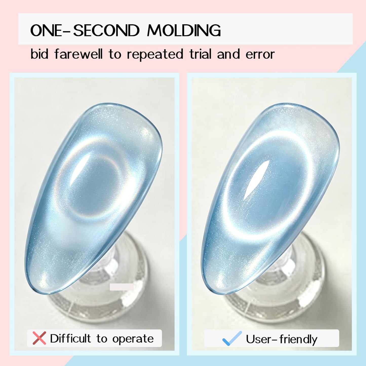 Circle Cat Eye Magnet，2 Set Ring-Shaped Magnet for Nails,Round Strong Cat Eye Nail Art Magnet with French Tip Tools,Portable Hollow Circular Cat Eye for Beginner Home Salon DIY Manicure