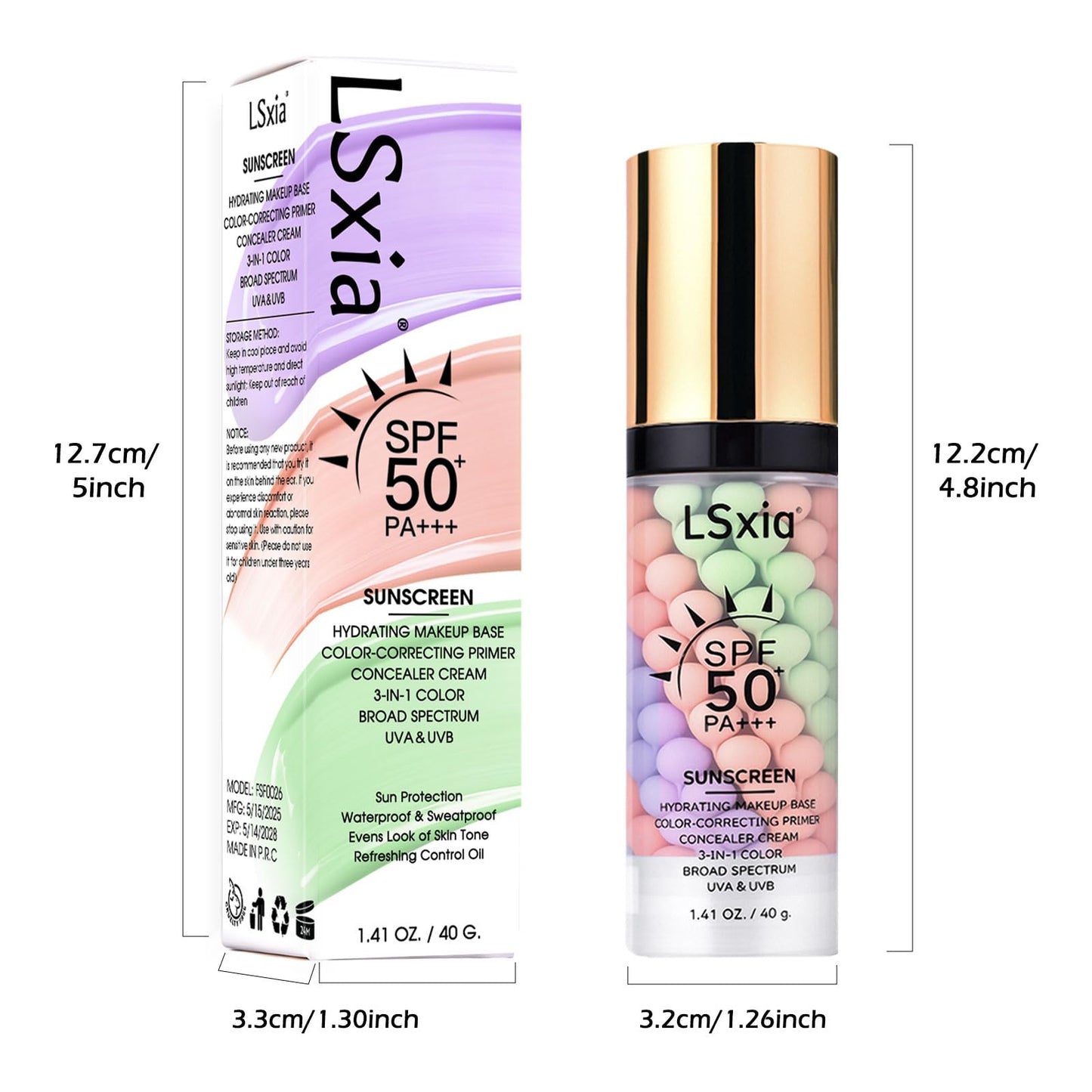 3 In 1 Primer for Face Before Makeup, SPF 50, Sunscreen Isolation Cream