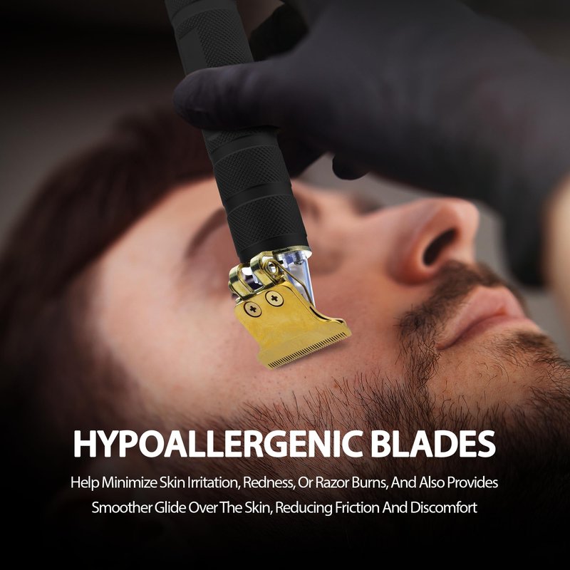 Cutting Edge T-Blade Trimmer for Men, Hypoallergenic T-Blade Trimmer with 4 Guide Combs (1mm, 2mm, 3mm, 4mm) LCD Screen, Rechargeable 120 Minute Run-Time, Bump-Free & Irritation-Free, Ergonomic Design