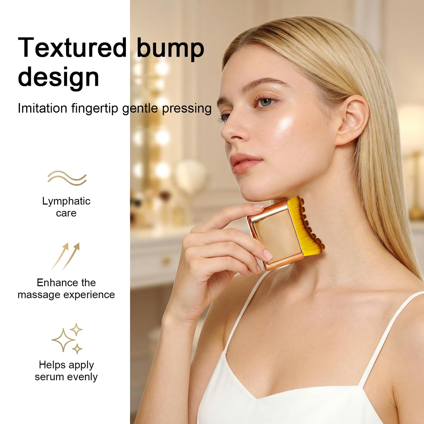 [Upgraded] 2 PCS Facial Lymphatic Contour Face Brush – Rounded Edge & Soft Bristles Sculpting Tool for Face, Lymphatic Drainage-Inspired Massage Brush for Skincare Routine