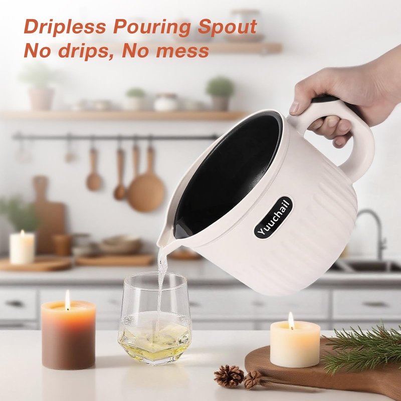 Yuuchail Touchscreen Wax Melting Pot, Digital Temperature Control (120°F-260°F), Electric Wax Melter for Candle & Soap Making with Pour & Non-Stick Coating, Ideal for DIY Crafts & Beginners
